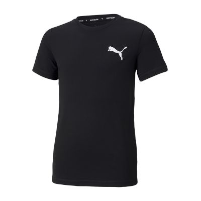 PUMA KIDS SMALL LOGO ACTIVE TEES BLACK