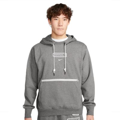 NIKE LIVERPOOL FC 2022-23 MENS STANDARD ISSUE PULLOVER HOODIE GREY