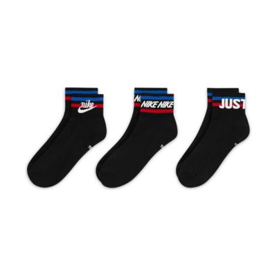 NIKE EVERYDAY ESSENTIAL ANKLE SOCKS (3 PAIRS) BLACK