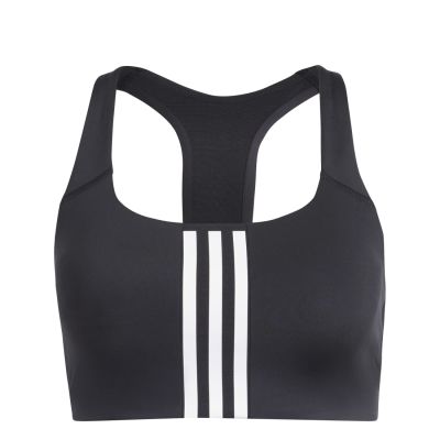 Adidas Powerimpact Training Medium Support 3 Stripes Bra Black