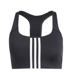 Adidas Powerimpact Training Medium Support 3 Stripes Bra Black
